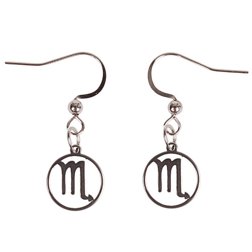 Oorbellen Zilverkleurig - hanger sterrenbeeld Schorpioen