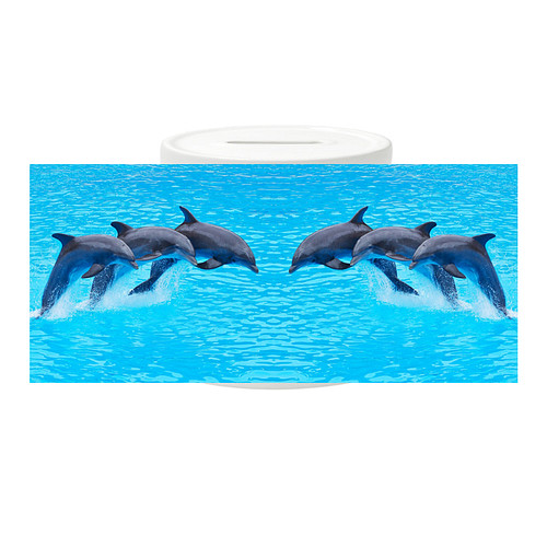 Spaarpot - 3 Dolfijnen in sprong Gespiegeld