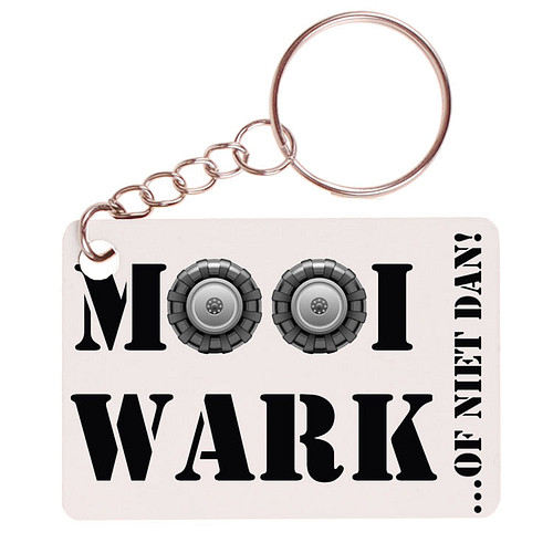 Sleutelhanger 6x4cm - Tekst - Mooi Wark - ...Of niet dan!