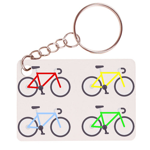 Sleutelhanger 6x4cm - Racefietsen in Diverse Kleuren