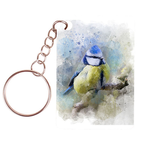 Sleutelhanger 6x4cm - Pimpelmees Aquarel