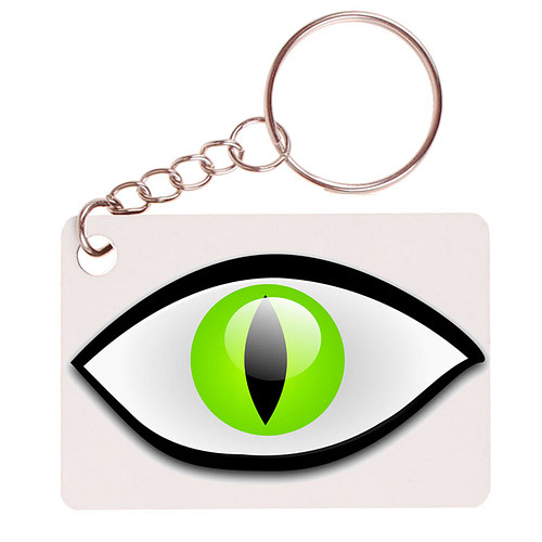 Sleutelhanger 6x4cm - Groene Poezen Ogen