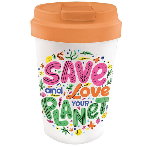 PLA/plant bioloco beker to go 350ml - Save and Love your Planet