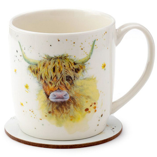 Beker - Highland Coo Cow - Schotse Hooglander - Met Onderzetter - 300ml
