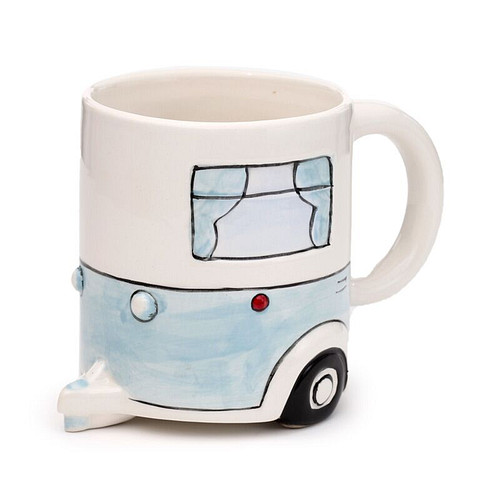 Beker/Mok - Caravan Blauw - Home Is Where You Park It - Keramiek - 560ml