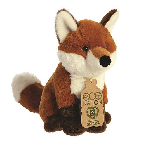 Eco Nation knuffel van gerecycled materiaal - Vos 23 cm
