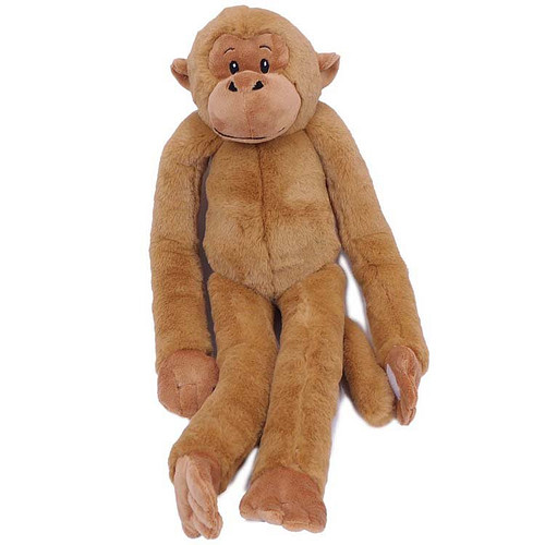 Superzachte Eco Knuffel met geborduurde oogjes - Hangaap bruin 48 cm