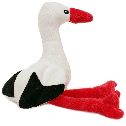 Superzachte Eco Knuffel met geborduurde oogjes - Ooievaar 15 cm