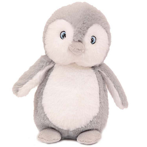 Superzachte Eco Knuffel met geborduurde oogjes - Pinguin grijs 23 cm