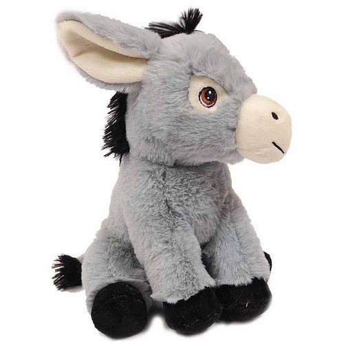 Superzachte Eco Knuffel met geborduurde oogjes - Ezel zittend 20 cm