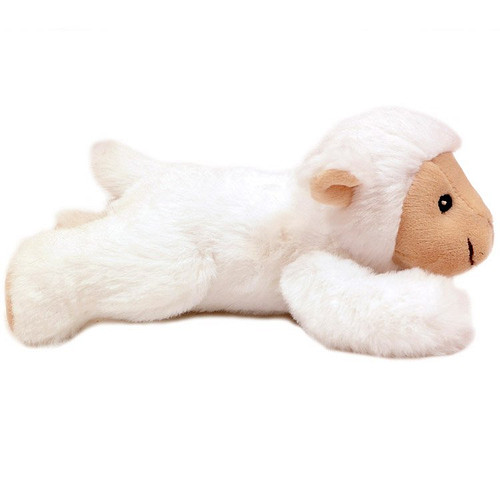 Superzachte Eco Knuffel met geborduurde oogjes - Schaap liggend 15 cm