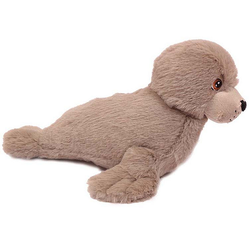 Superzachte Eco Knuffel met geborduurde oogjes - Zeehond grijs 27 cm