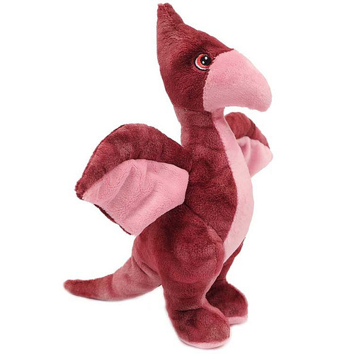 Eco Knuffel met geborduurde oogjes - Dinosaurus - Pterosaurus paars 26 cm