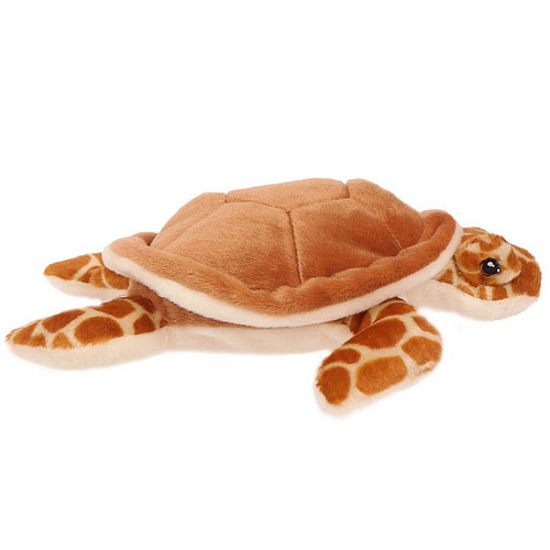 Superzachte Eco Knuffel met geborduurde oogjes - Schildpad bruin 25 cm