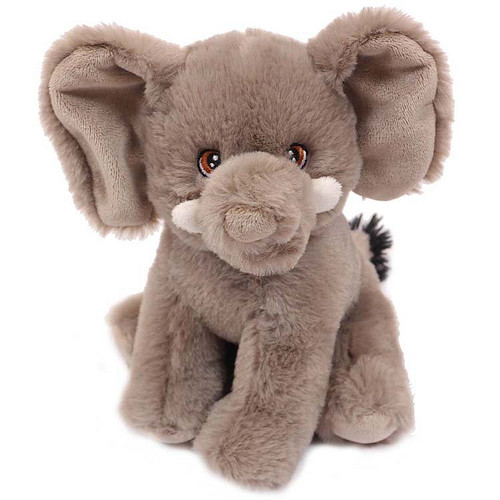 Superzachte Eco Knuffel met geborduurde oogjes - Olifant zittend 20 cm