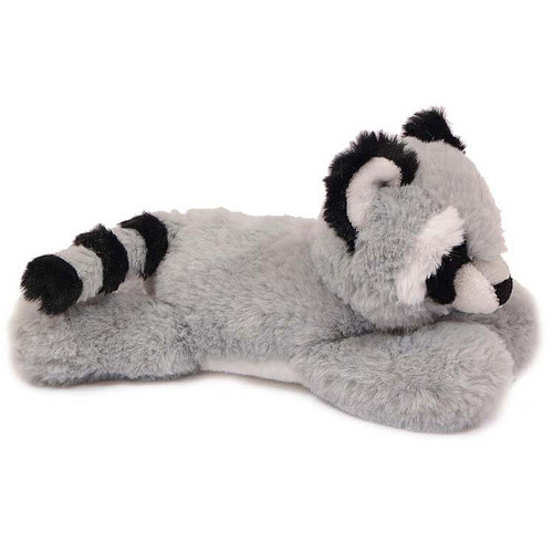 Superzachte Eco Knuffel met geborduurde oogjes - Wasbeer liggend 23 cm