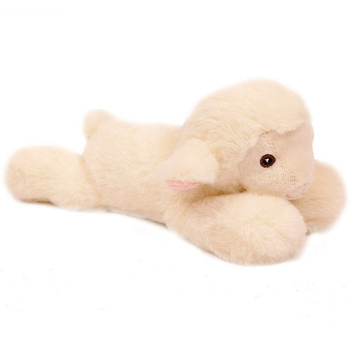 Superzachte Eco Knuffel met geborduurde oogjes - Schaap liggend 23 cm