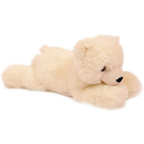 Superzachte Eco Knuffel met geborduurde oogjes - IJsbeer liggend 23 cm