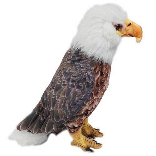 Knuffel Vis Adelaar Wit-Grijs - 28 cm