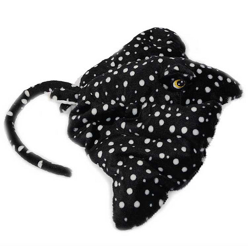 Eco Knuffel Rog/Manta Zwart-Wit Gevlekt Vis - 55 cm