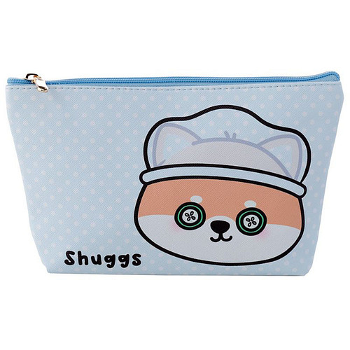 Toilettas Makeup Tas Shuggs de Shiba Inu Middelgroot PVC - Blauw - 14x23x5cm (HxBxD)