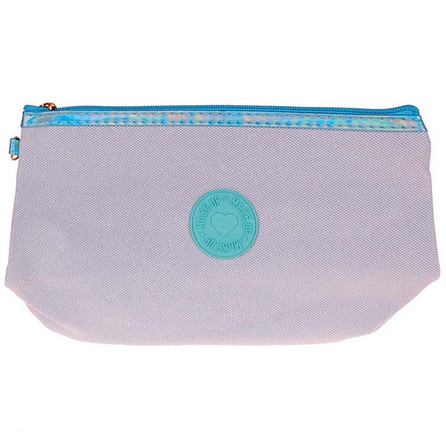 Toilettas Glitter Make-up - Aquablauw - Rits & Handgreep - 27x16x9cm