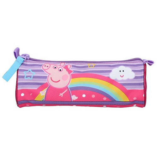 Etui Peppa Big paars met roze en regenboog 20x7 cm