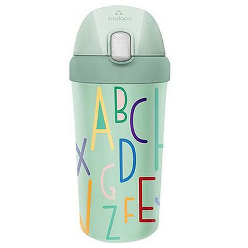 PLA/plant Bioloco Beker met Rietje voor Kinderen 400ml - ABC - Alfabet