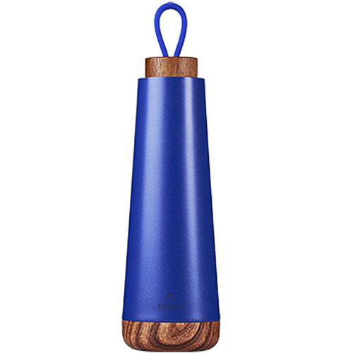 Bioloco Loop Thermosfles RVS - Ultramarine Blauw - Dubbelwandig - Houten dop 500ml