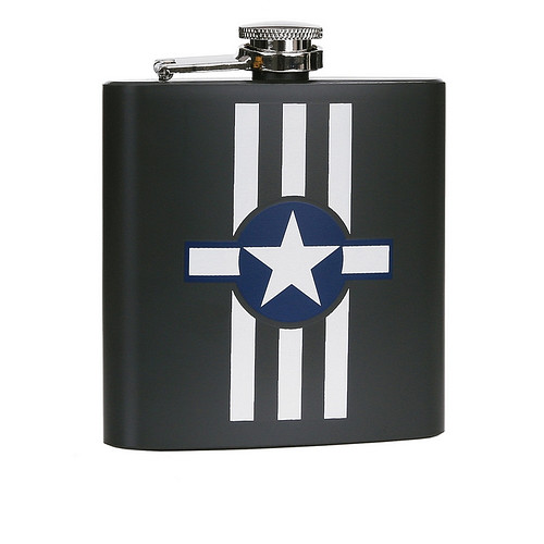 Zakfles/heupflacon groen 180ml- USAF stripes 