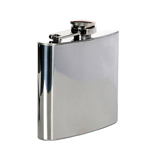 Zakfles/heupflacon RVS 150ml - Chrome look