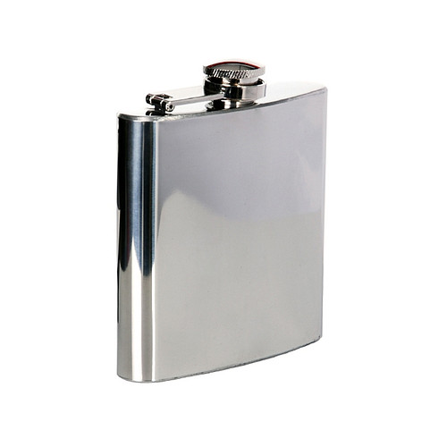 Zakfles/heupflacon RVS 180ml - Chrome look