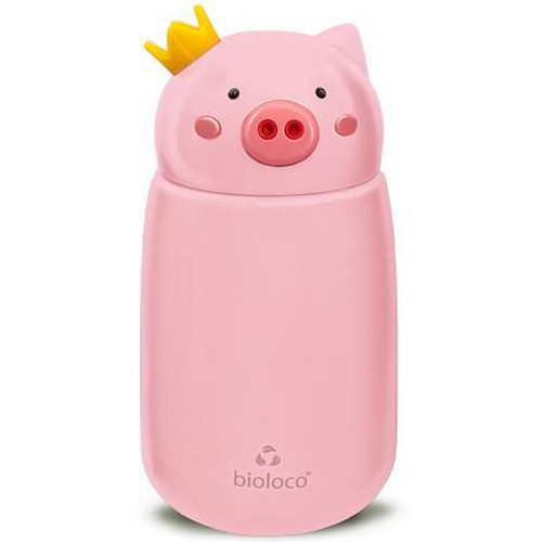 Bioloco - Thermosfles Kind RVS - Varken met Kroontje - Dubbelwandig - 320ml