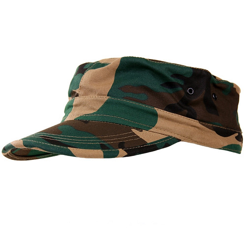 Veldpet camouflage groen/woodland voor kinderen