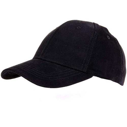 Baseballcap Zwart effen  - Sniper cap - stretch 57cm