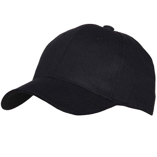 Baseballcap - Effen zwart - stretch 57cm-61cm