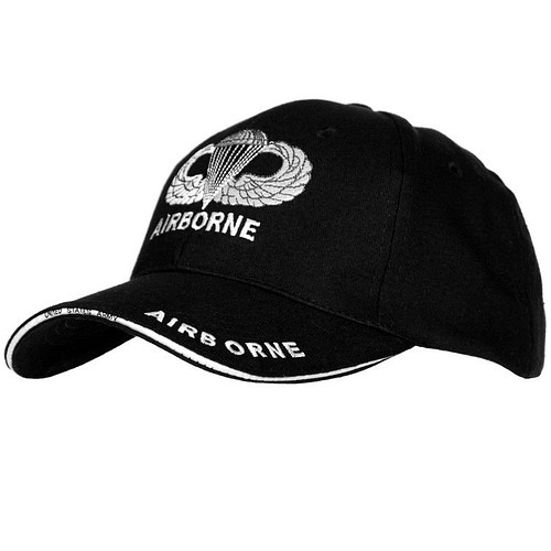 Baseballcap Zwart Army Airborne - Parachute
