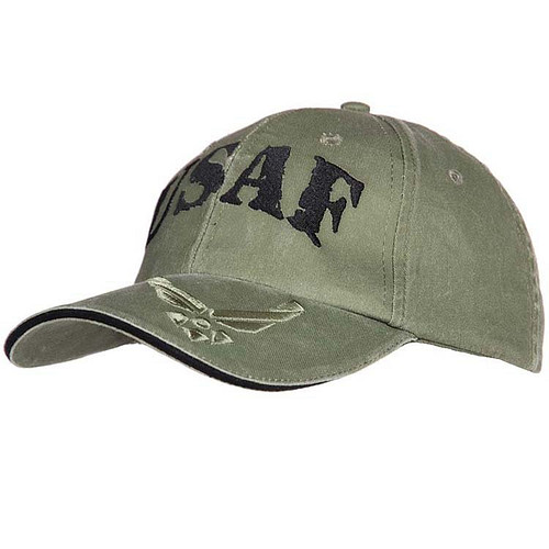 Baseballcap stone washed Groen - US Air Force - USAF met logo