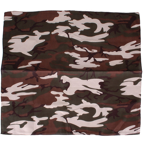 Bandana/Doek Camouflage gr/w/br/zw 50x50