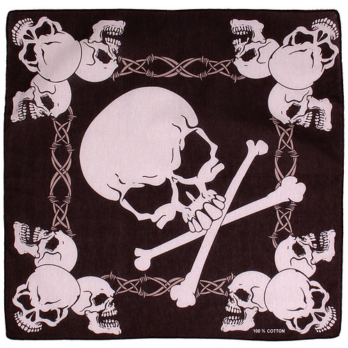 Bandana / Doek - Skulls and Bones & Barbed Wire - Katoen - 50x50cm