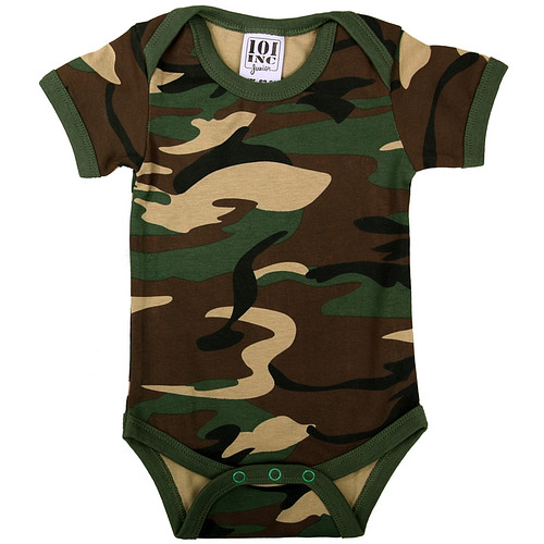 Romper Baby camouflage woodland met korte mouw