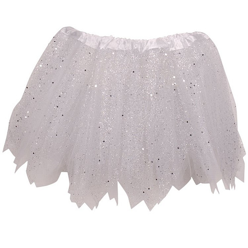 Tutu voor kinderen organza wit met glitters