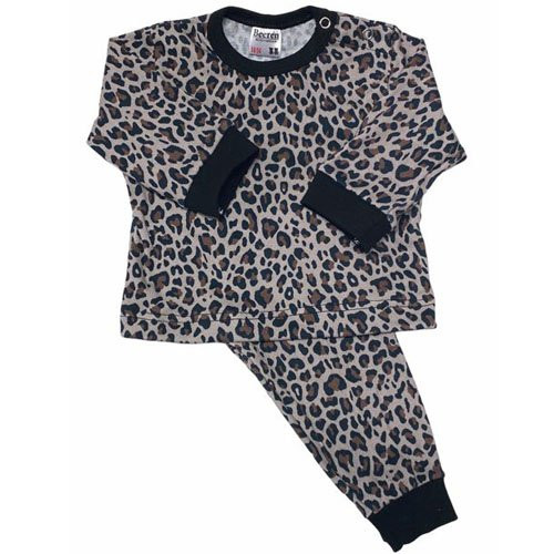 Kinderpyjama - Wildlife/Luipaard - Print Beige/Bruin - Beeren