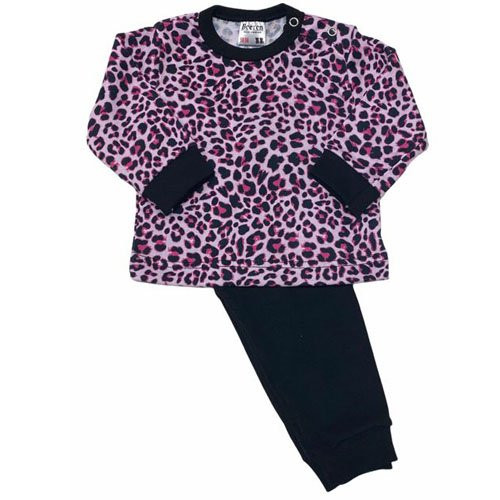 Kinderpyjama - Wildlife/Luipaard Print - Roze/Zwart - Beeren
