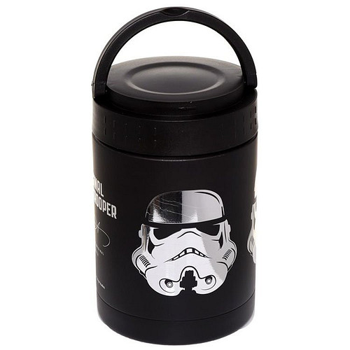 RVS Thermospot/Lunchpot/Snackpot warm en koud 500ml - The Original Stromtrooper - Zwarte met Zilver