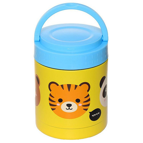 RVS  Thermospot/Lunchpot/Snackpot warm en koud 400ml - Cutiemals Tijger, Panda, Koala en Beer