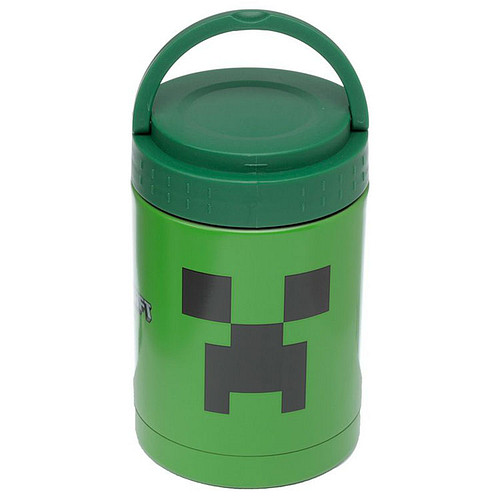 Lunchpot Minecraft Creeper Thermos Heet & Koud Duurzame RVS - Groen - 500ml
