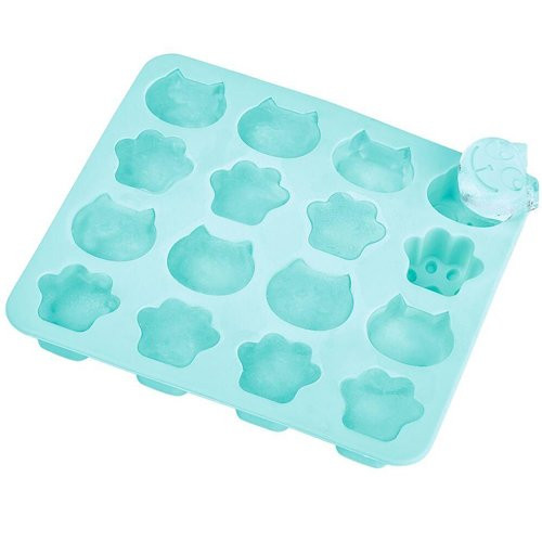 Ed the Cat Siliconen IJsblokjes vorm - Turquoisegroen - Cool Cat -16.5x15x2cm