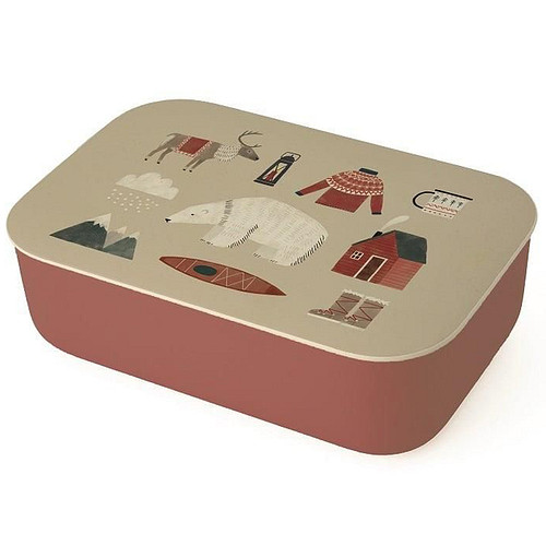 BioLoco Lunchbox PLA - Nordic Winter - Inclusief Splitter - 18,7x12,7x6,5cm