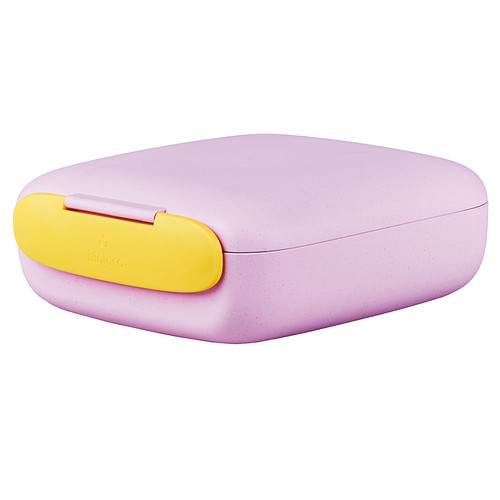 BioLoco Urban Lunchbox Vierkant PLA - Candy Roze/Geel - Vaatwasser bestendig - 16x17,5x6cm